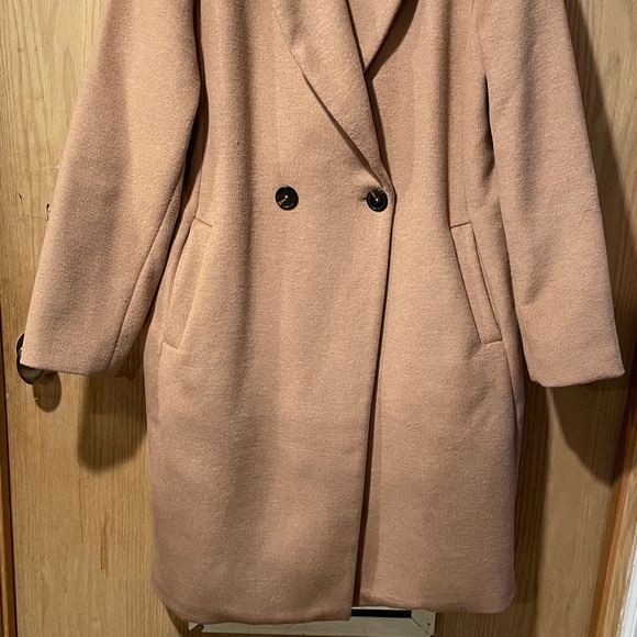 Lane Bryant Camel Double-Breasted Coat Size 14 - Picture 6 of 8